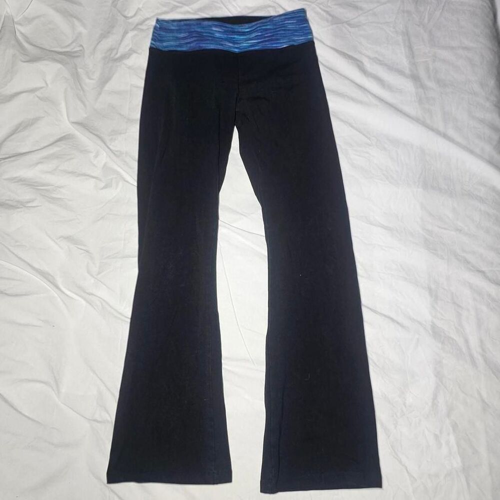 Y2K 2000s Blue Heather band sporty flare leggings - Picture 2 of 6